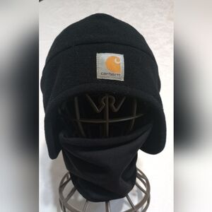 Carhartt Black Fleece Hat with Logo Patch